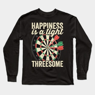 Happiness Is A Tight Threesome Funny Darts Long Sleeve T-Shirt